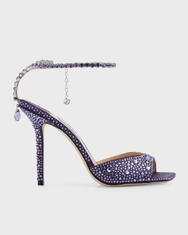 Saeda Crystal Ankle-Strap Sandals